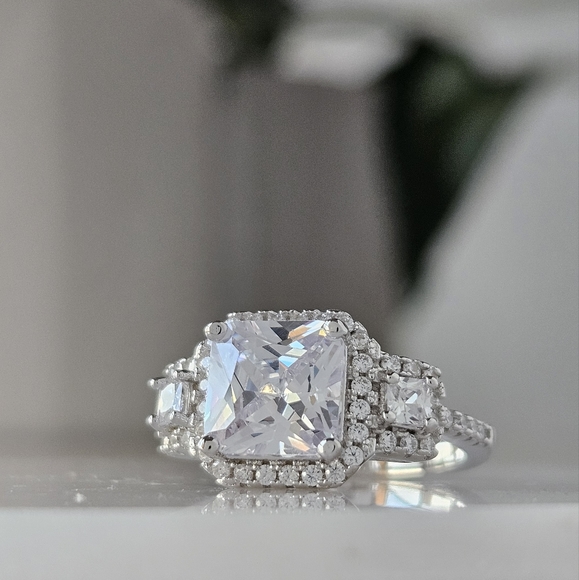 Cushion Cut Gemstone Ring, size 7, 925 Sterling Silver Charmed Aroma - Picture 5 of 8